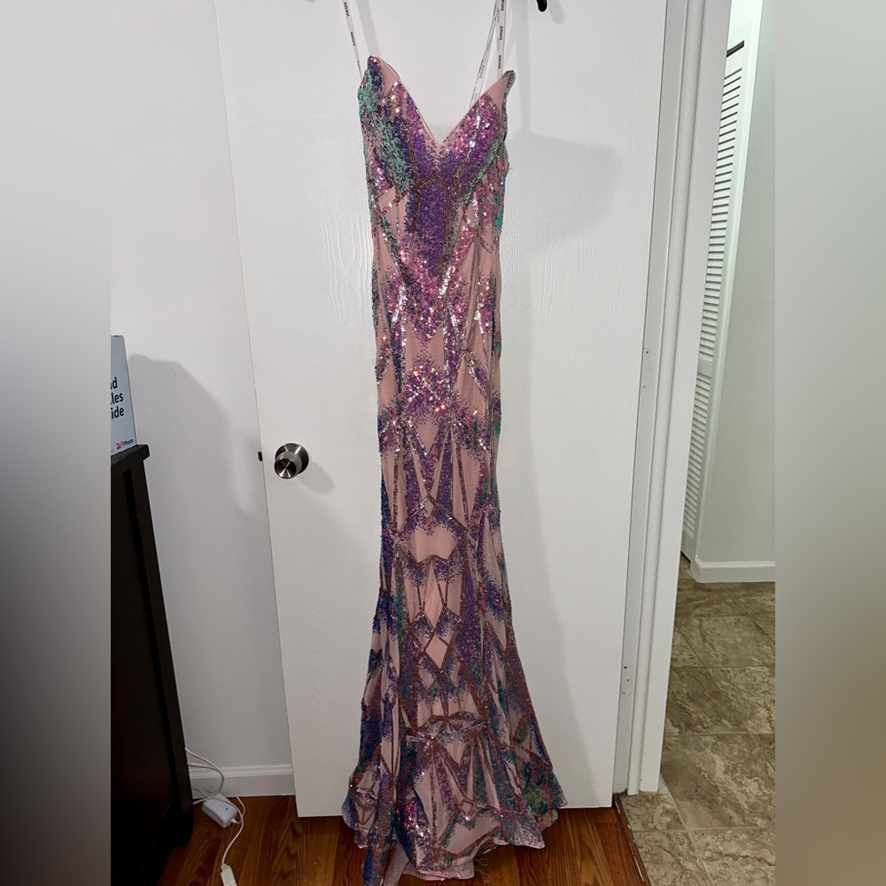 Pink Jovani gown with sequin detail
